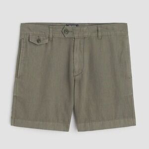 Todd Snyder‎ Mens 38 Cotton Linen Hudson Shorts Faded Surplus Green 7" Inseam